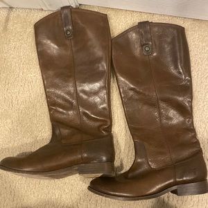Frye brown leather boots- gorgeous!!